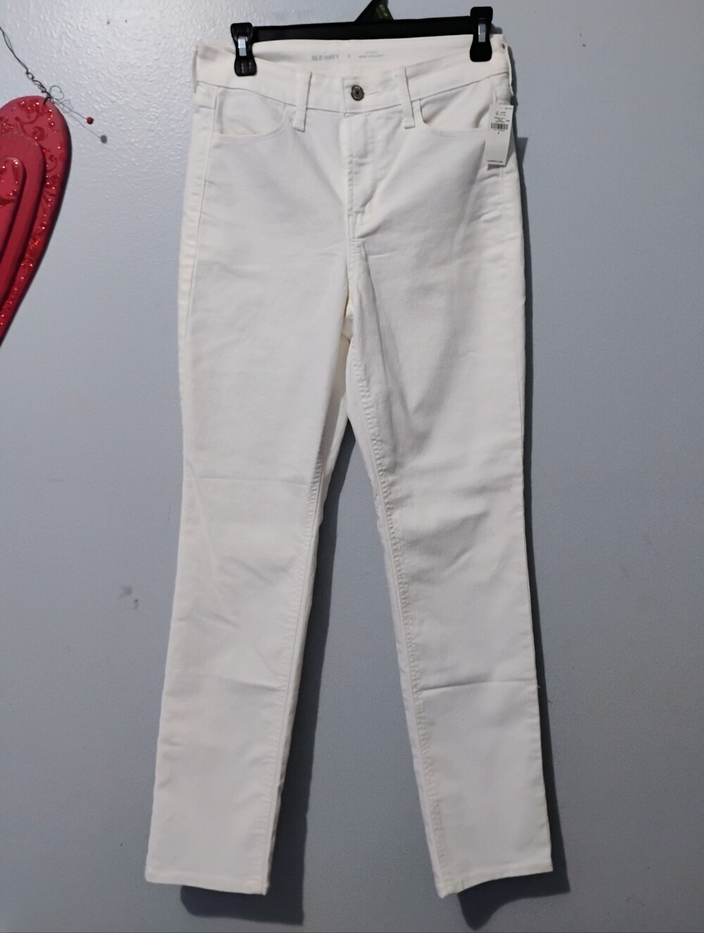 Old Navy White High Rise Wow Straight Jeans